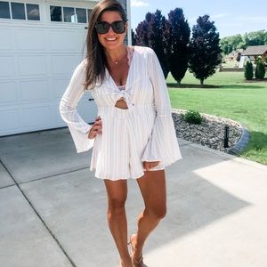 Tie front romper